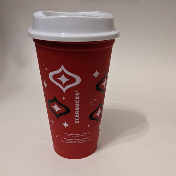 Starbucks red cup 2023 holiday 16 oz reusable with lid excellent used condition - Picture 3 of 5